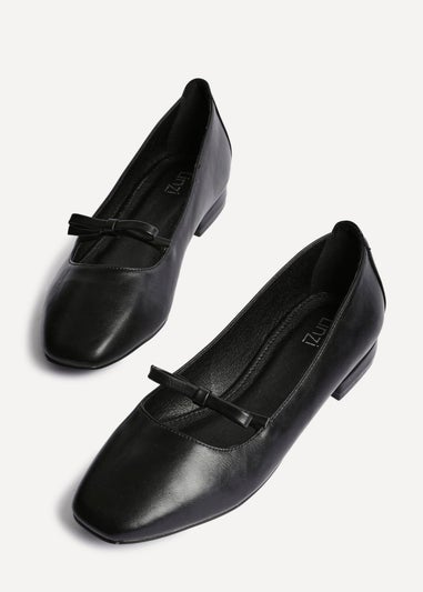 Linzi Cressida Black Faux Leather Ballet Pump
