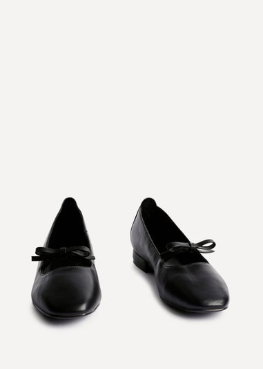 Linzi Cressida Black Faux Leather Ballet Pump