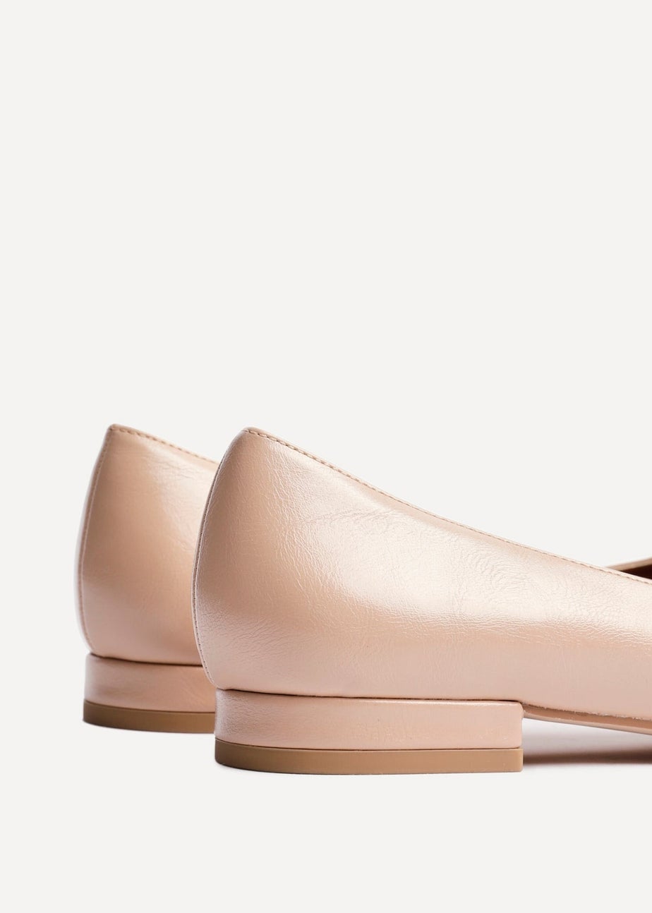 Linzi Orian Sand Faux Leather Pointed Toe Ballet Flats