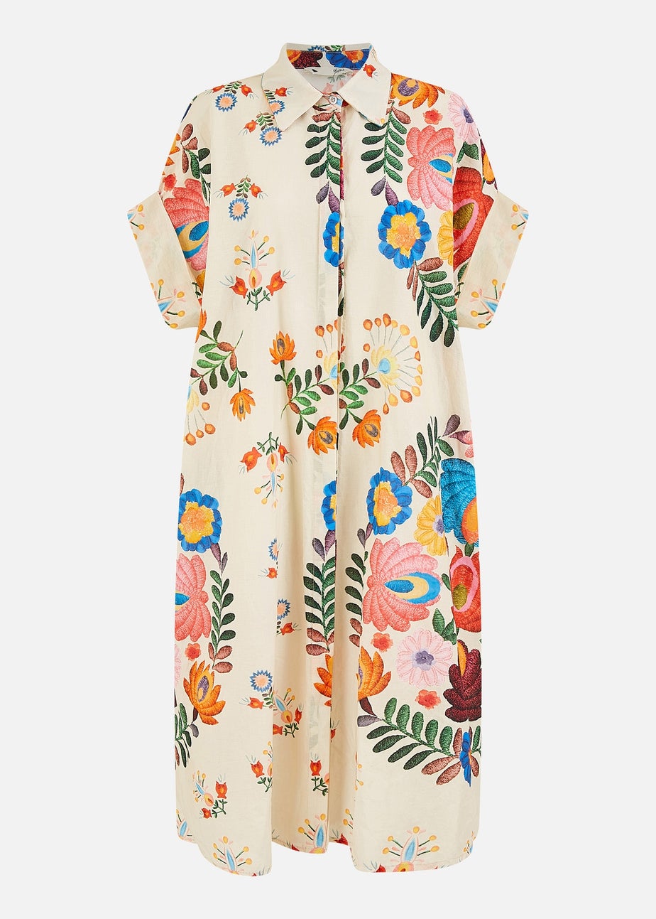 Yumi Multicoloured Folk Print Relaxed Tunic