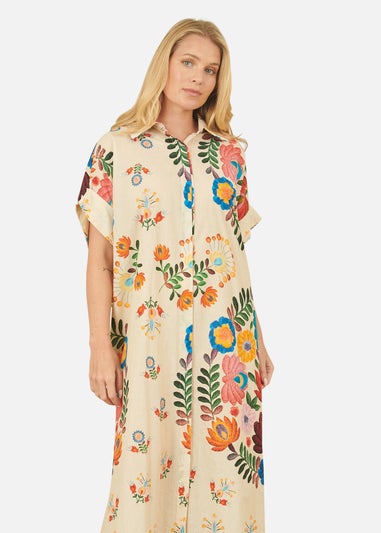 Yumi Multicoloured Folk Print Relaxed Tunic