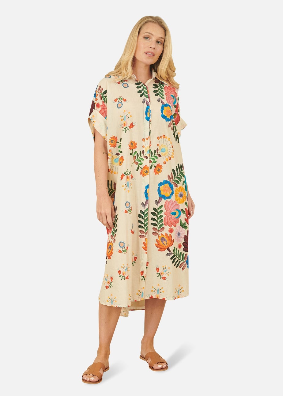 Yumi Multicoloured Folk Print Relaxed Tunic