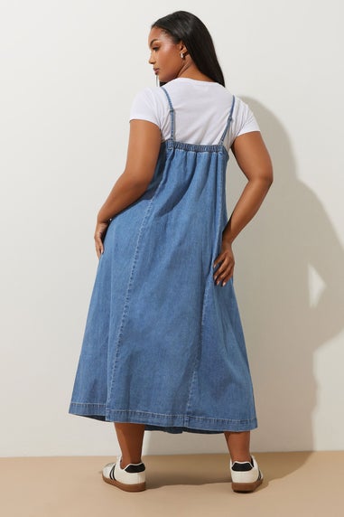 Yours Curve Blue Denim Maxi Dress