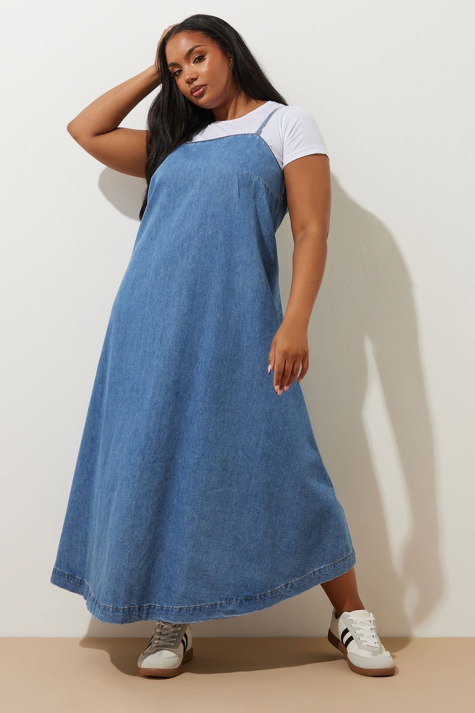 Yours Curve Blue Denim Maxi Dress