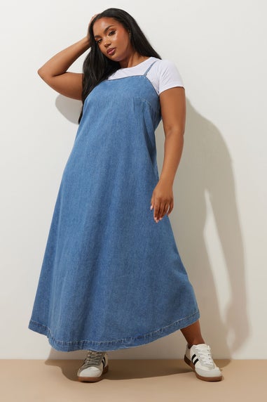 Yours Curve Blue Denim Maxi Dress
