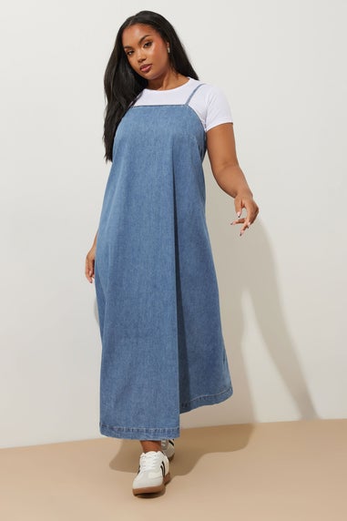 Yours Curve Blue Denim Maxi Dress