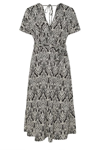 Yours Curve Black Paisley Print Midaxi Wrap Dress