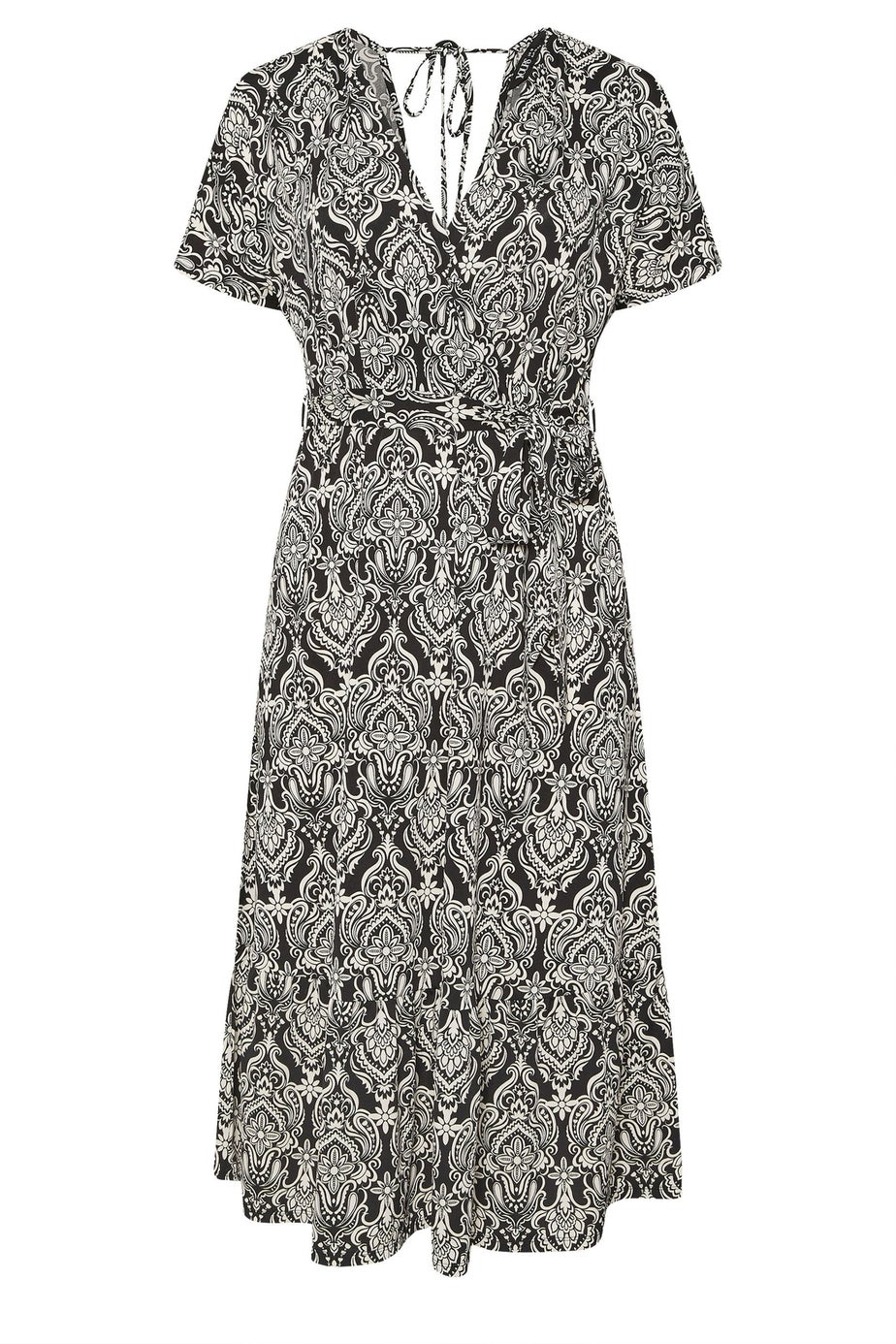 Yours Curve Black Paisley Print Midaxi Wrap Dress