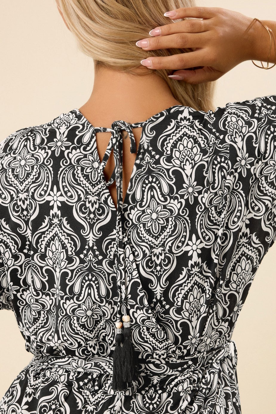 Yours Curve Black Paisley Print Midaxi Wrap Dress