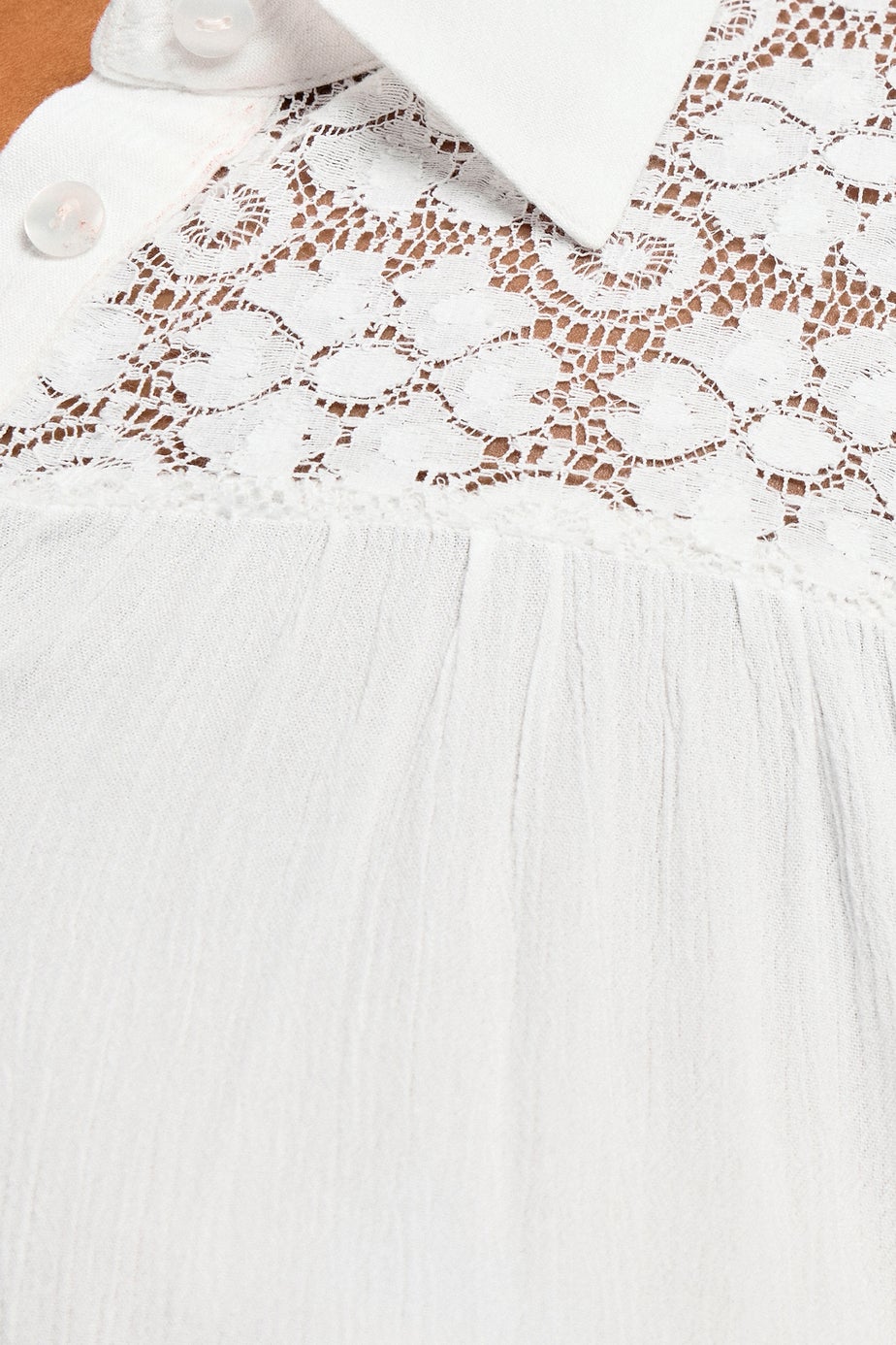 YOURS Curve White Tiered Crochet Detail Shirt