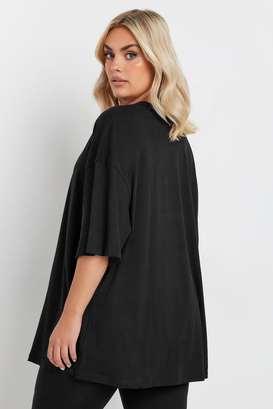 Yours Curve Black Oversized Boxy T Shirt