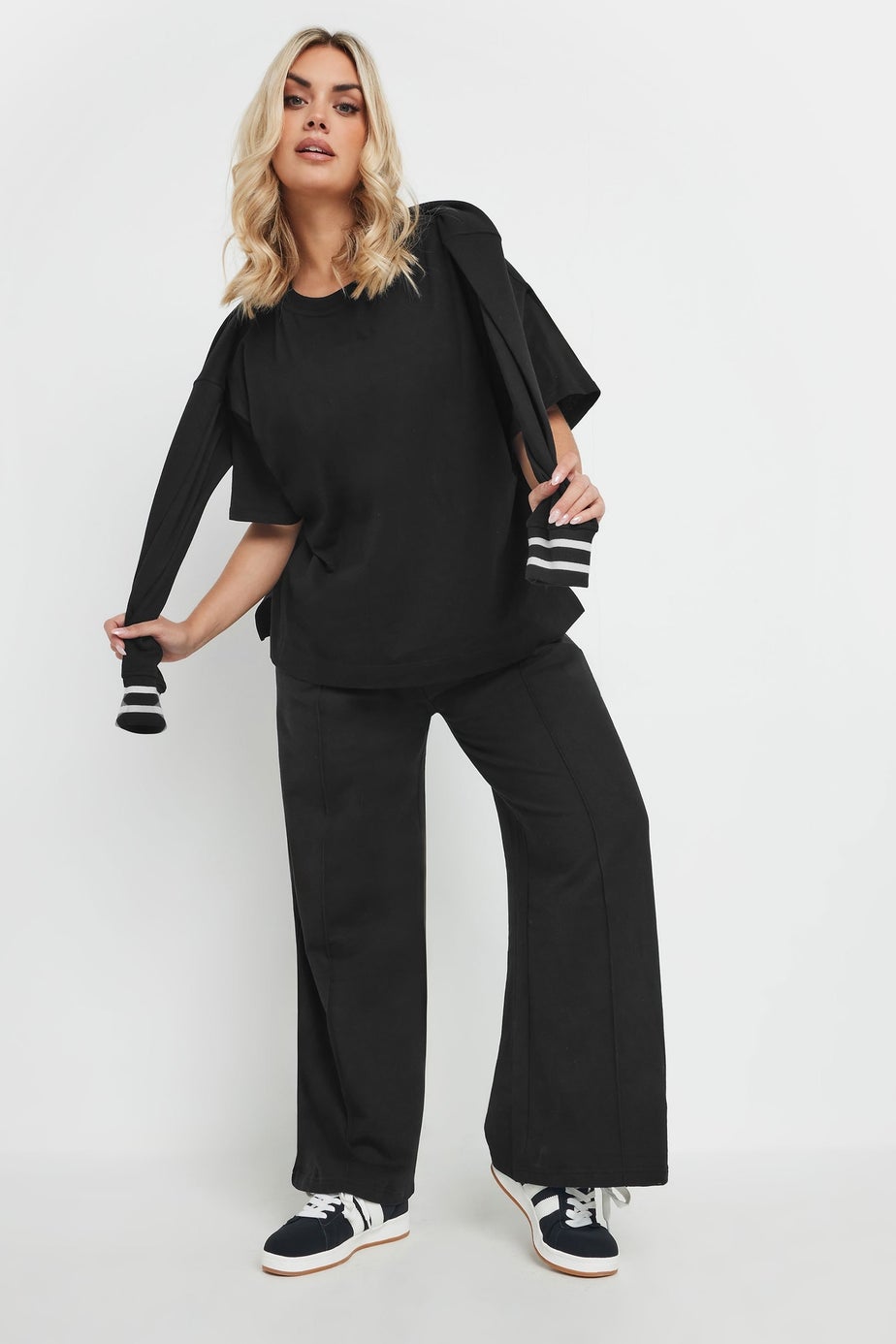 Yours Curve Black Heavyweight Boxy T Shirt