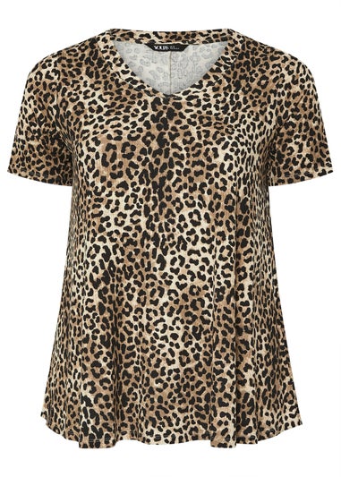 Yours Curve Brown Leopard Print Swing Top