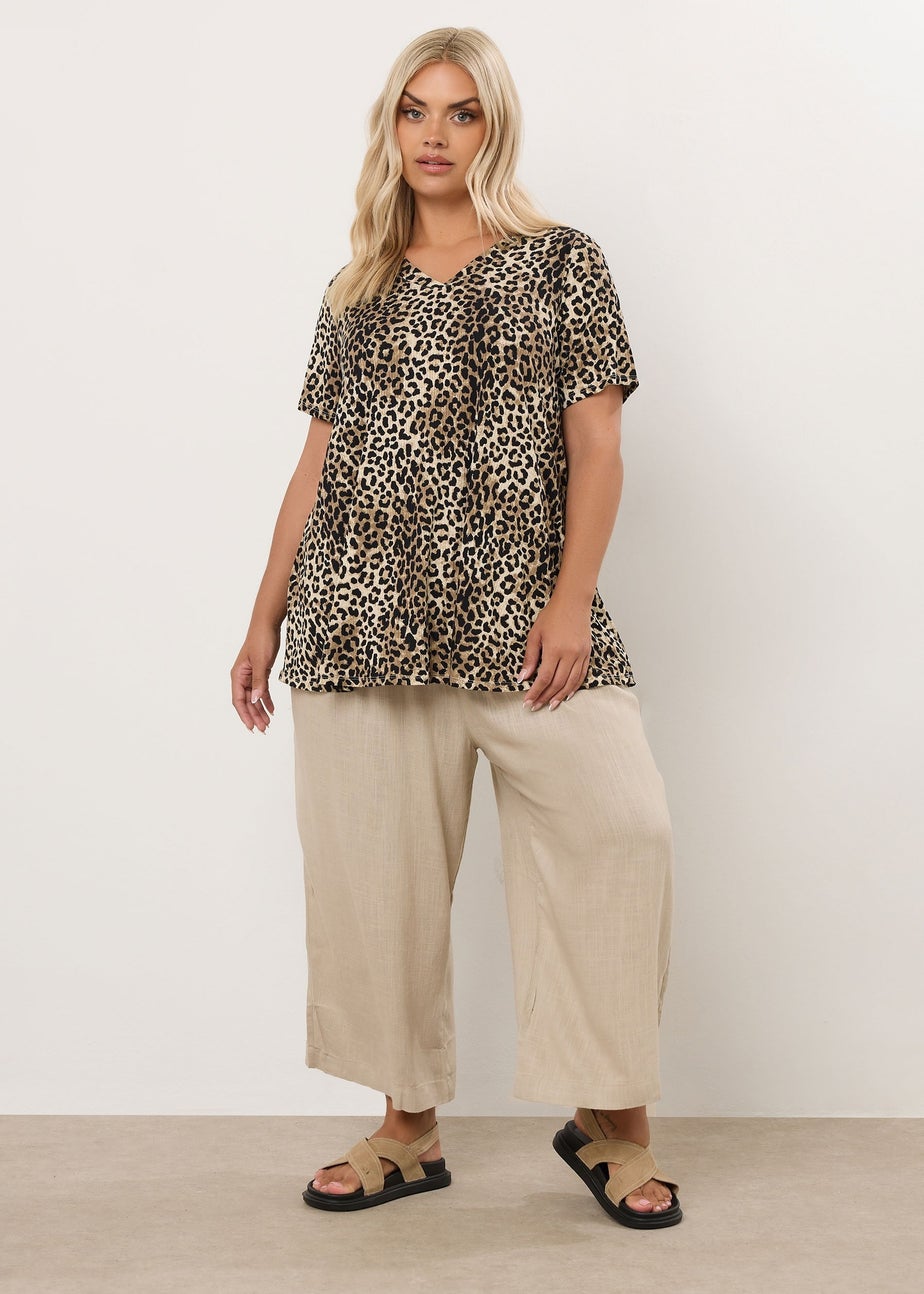 Yours Curve Brown Leopard Print Swing Top