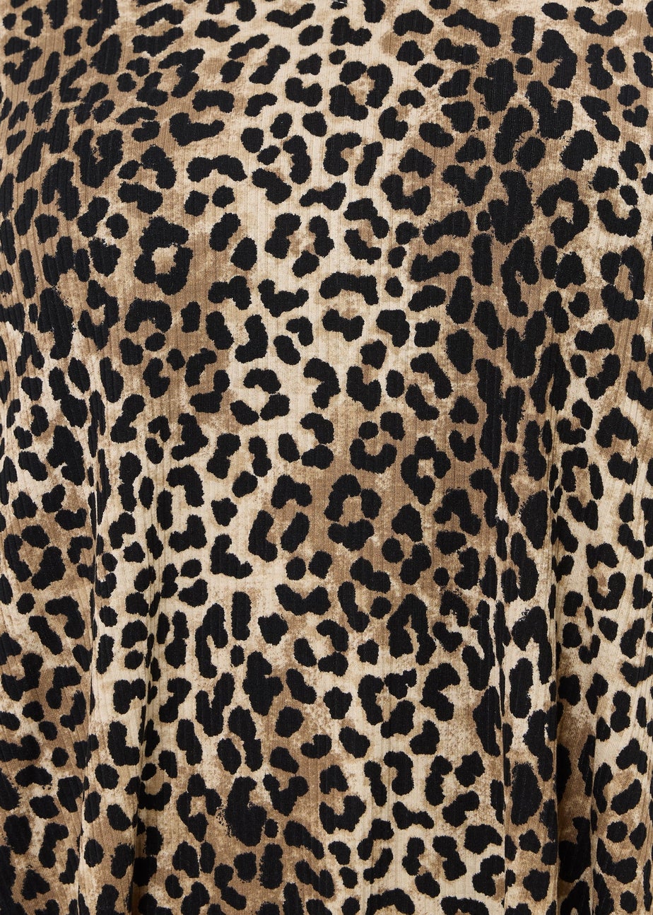 Yours Curve Brown Leopard Print Swing Top