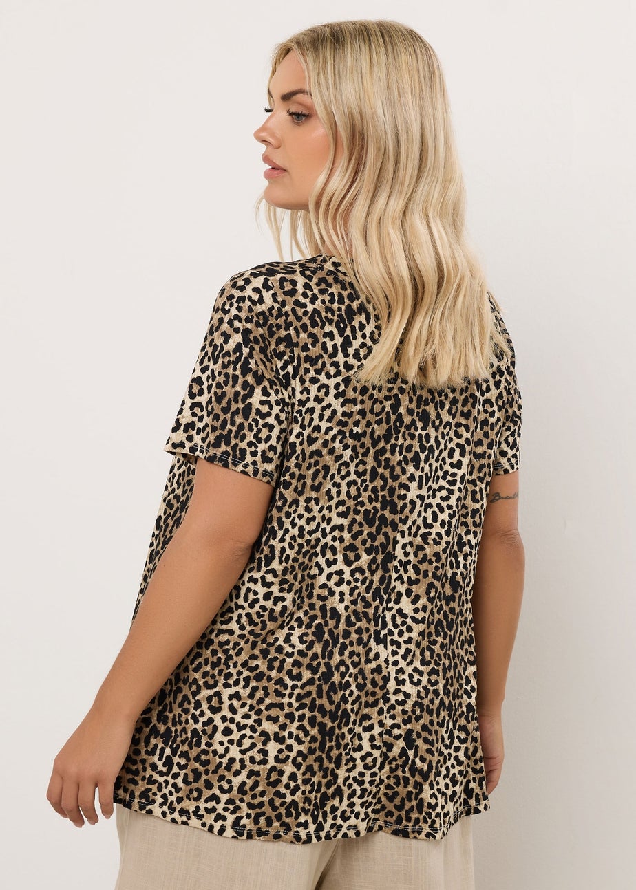 Yours Curve Brown Leopard Print Swing Top