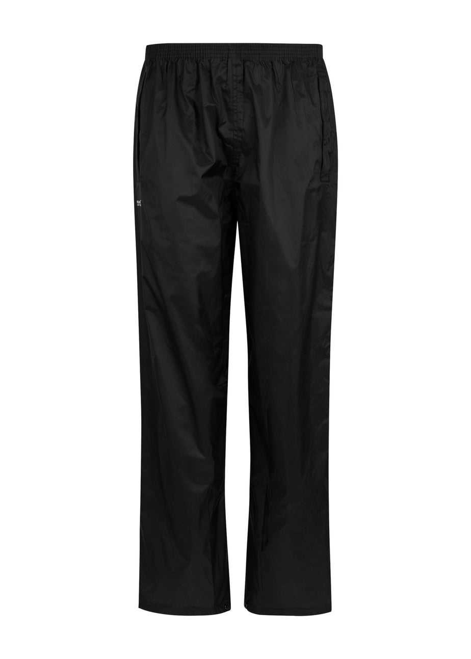 Regatta Kids Pack It Black Waterproof Breathable Isolite Overtrousers