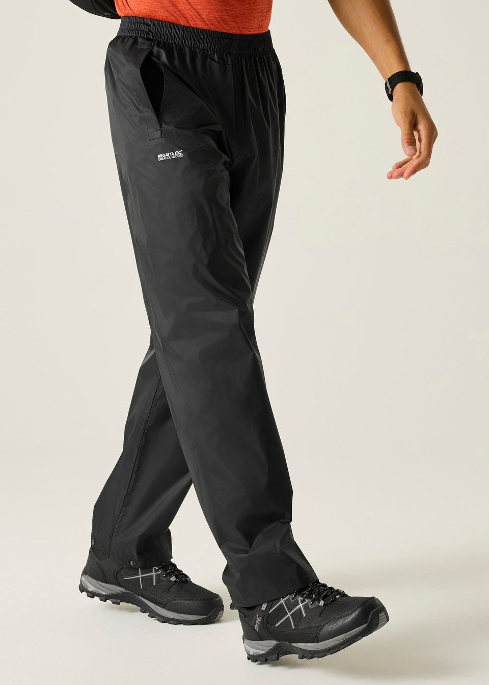 Regatta Kids Pack It Black Waterproof Breathable Isolite Overtrousers