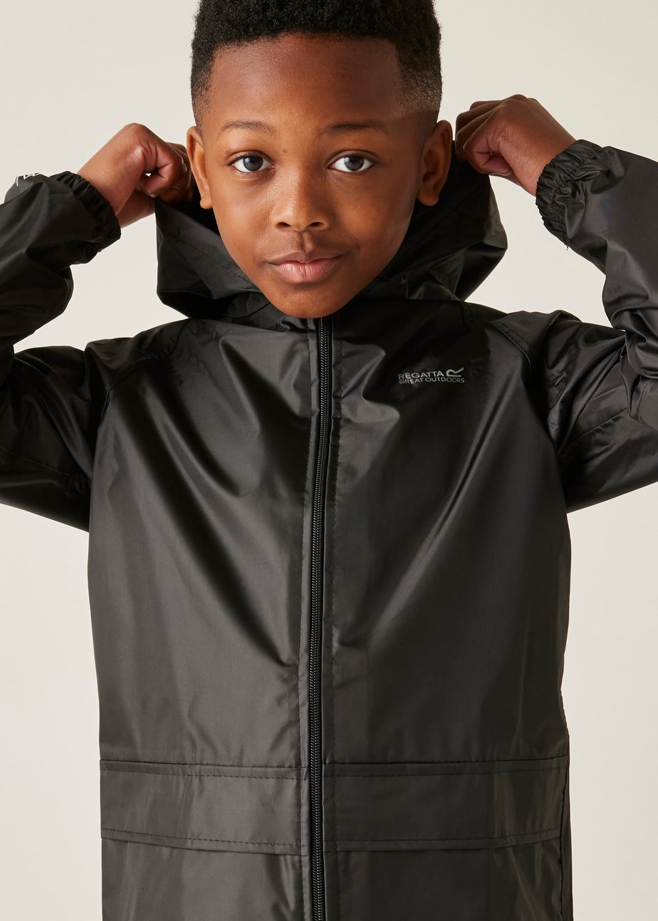 Regatta Black Kids Stormbreak Waterproof Hydrofort Jacket (3-16 Years)