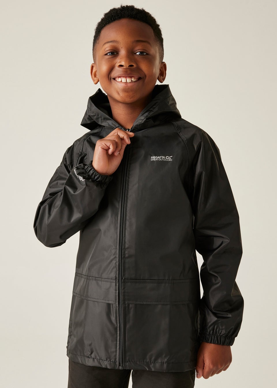 Regatta Black Kids Stormbreak Waterproof Hydrofort Jacket (3-16 Years)