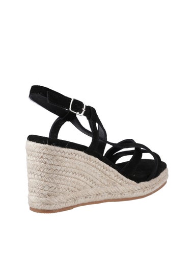 Hush Puppies Black Jenny Espadrille Wedge Sandal