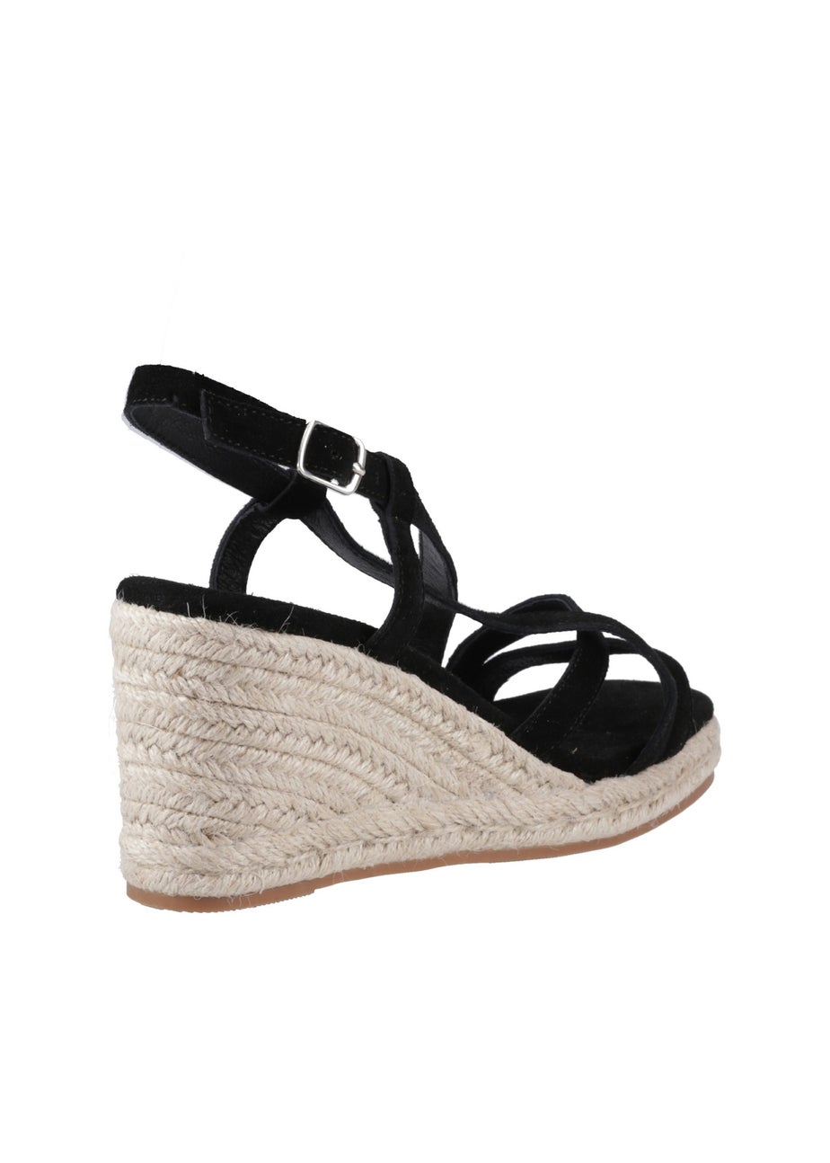 Hush Puppies Black Jenny Espadrille Wedge Sandal
