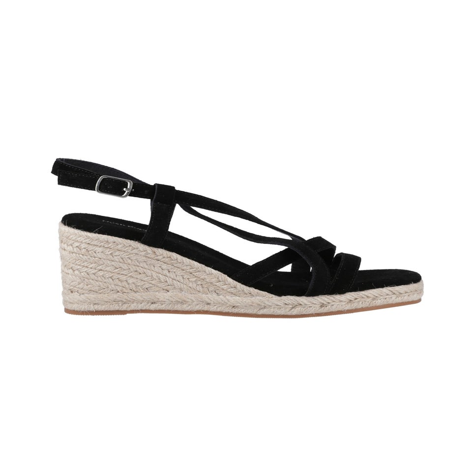 Hush Puppies Black Jenny Espadrille Wedge Sandal