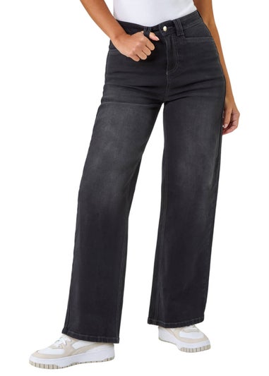 Dusk Charcoal Dusk Denim Wide Leg Stretch Jeans