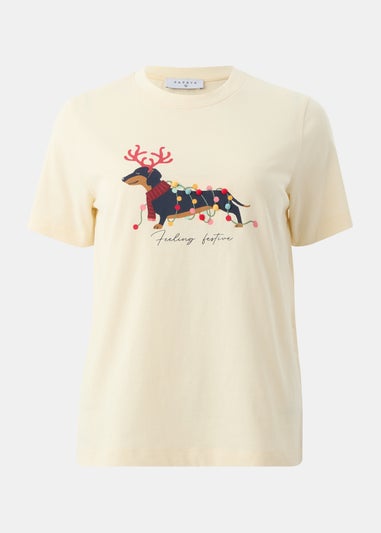 Cream Christmas Dog Top