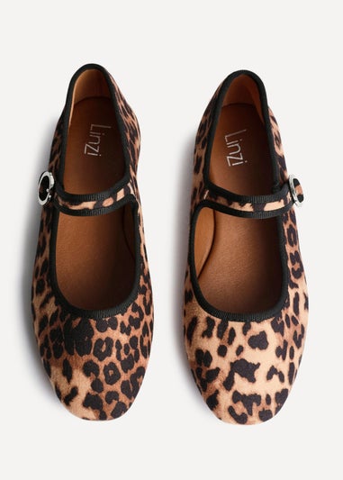 Linzi Graceful Leopard Print Ballet Pumps