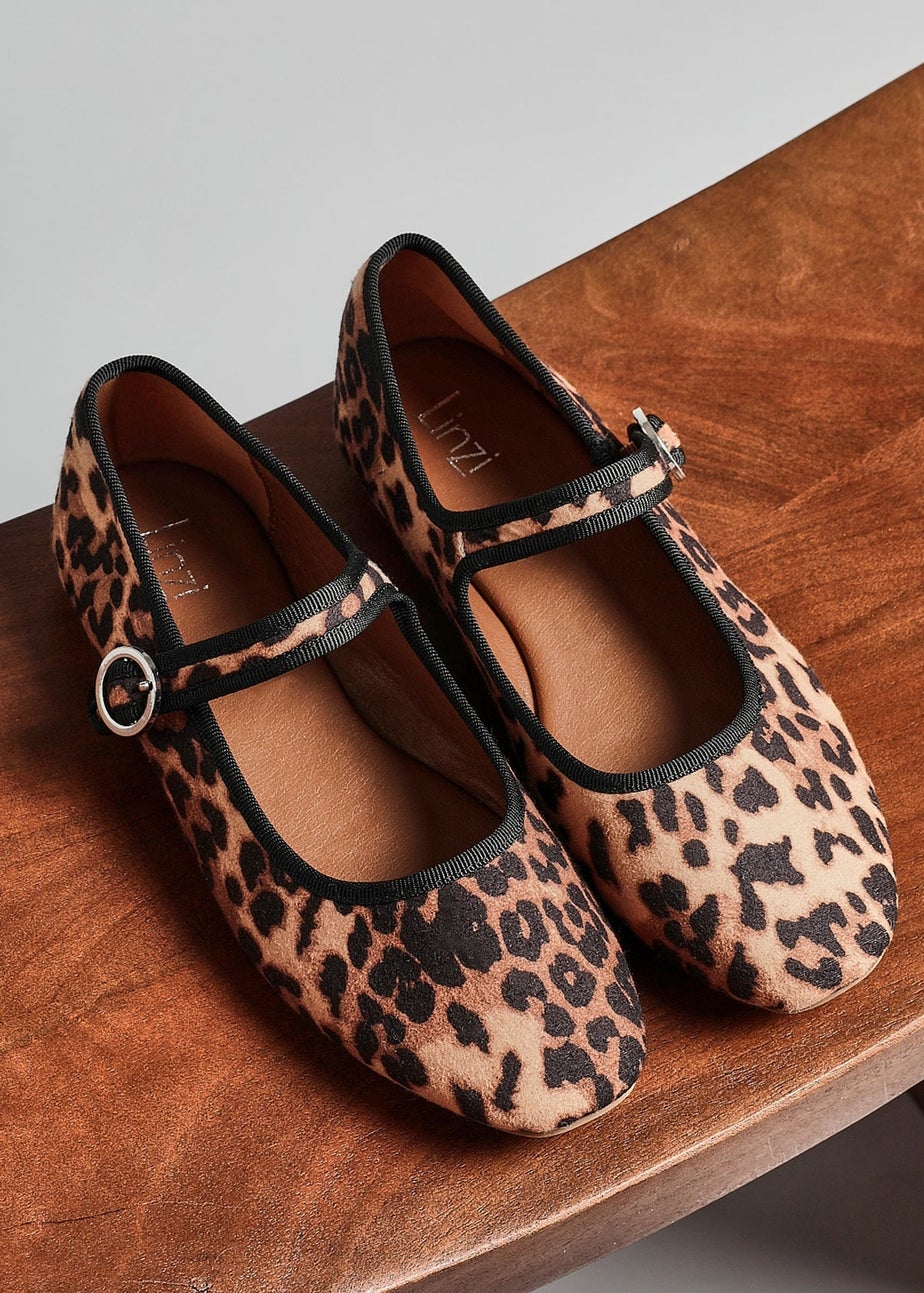 Linzi Graceful Leopard Print Ballet Pumps