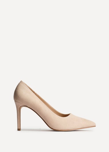 Linzi Martina Wide Fit Nude Faux Suede Classic Court Heel