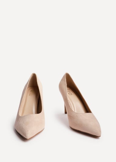 Linzi Martina Wide Fit Nude Faux Suede Classic Court Heel