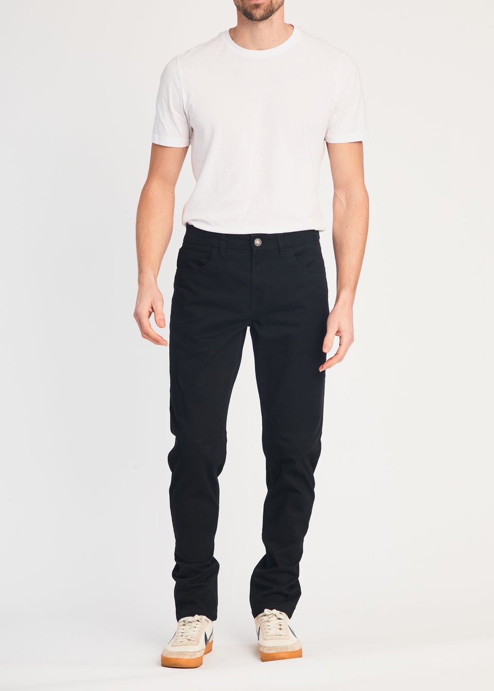 French Connection Black Cotton Five-Pocket Chino Trousers