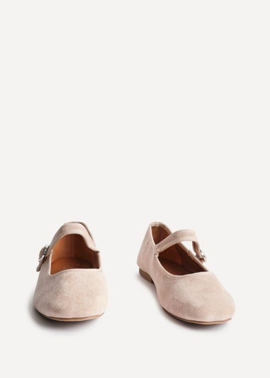 Linzi Graceful Nude Faux Suede Ballet Pumps