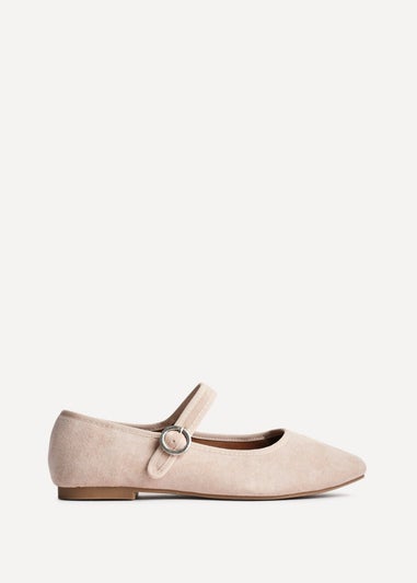 Linzi Graceful Nude Faux Suede Ballet Pumps