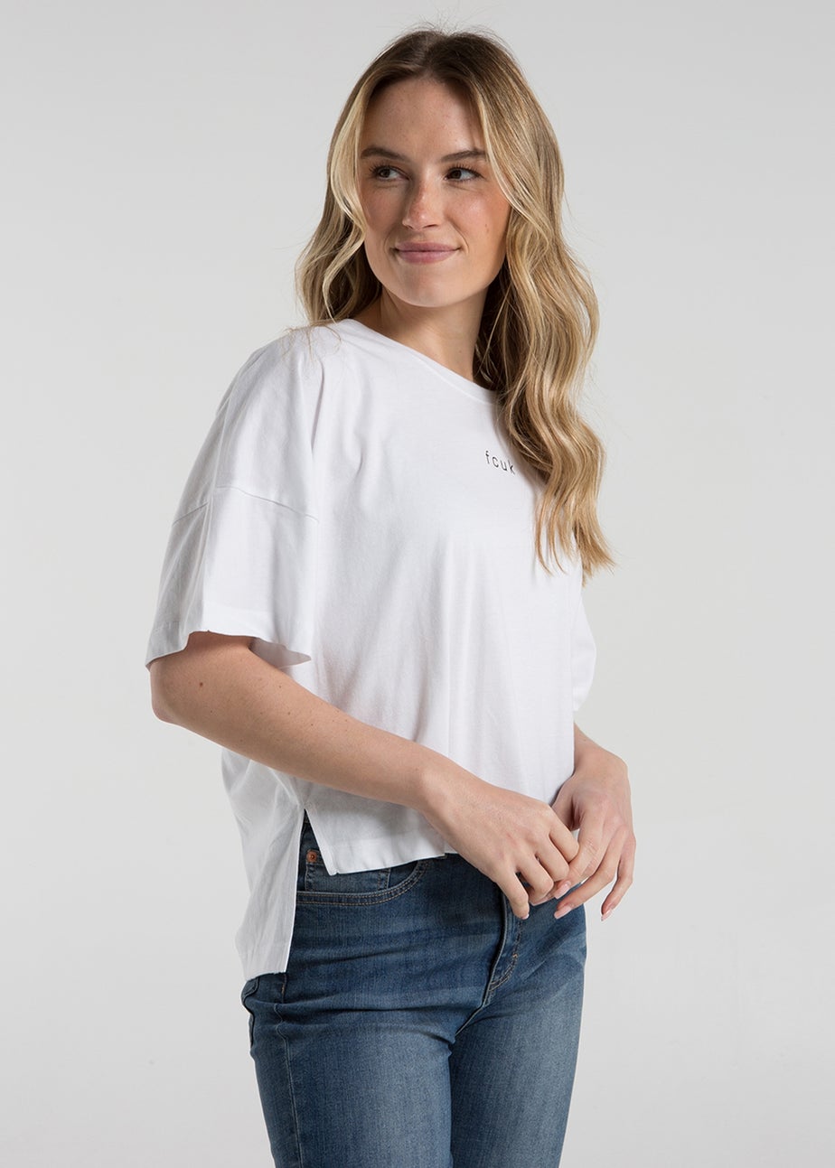 French Connection Black Cotton Crew Neck Boxy Fit T-Shirts 2 Pack