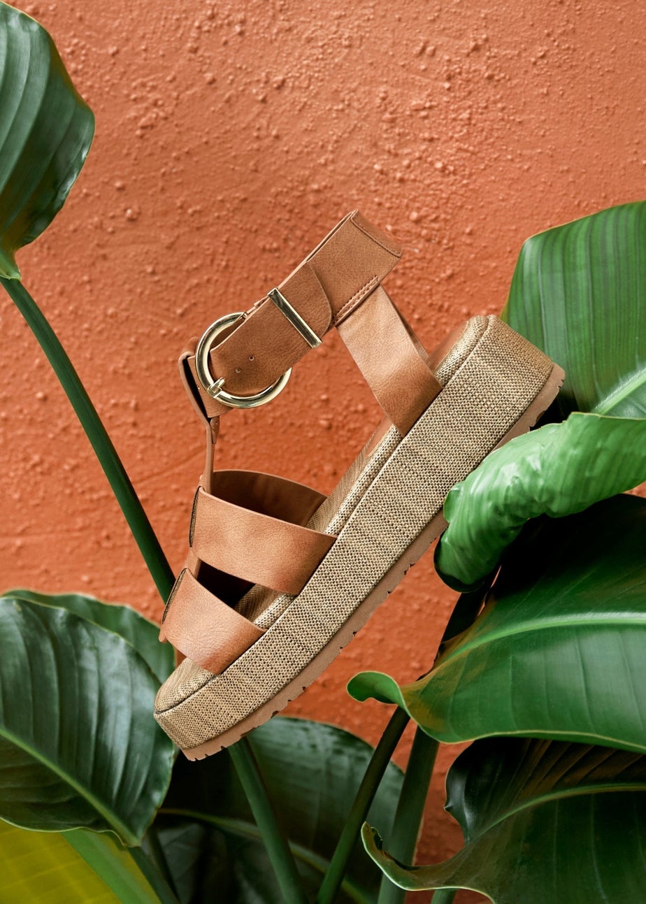 Linzi Tori Tan Gladiator Flatform Sandals