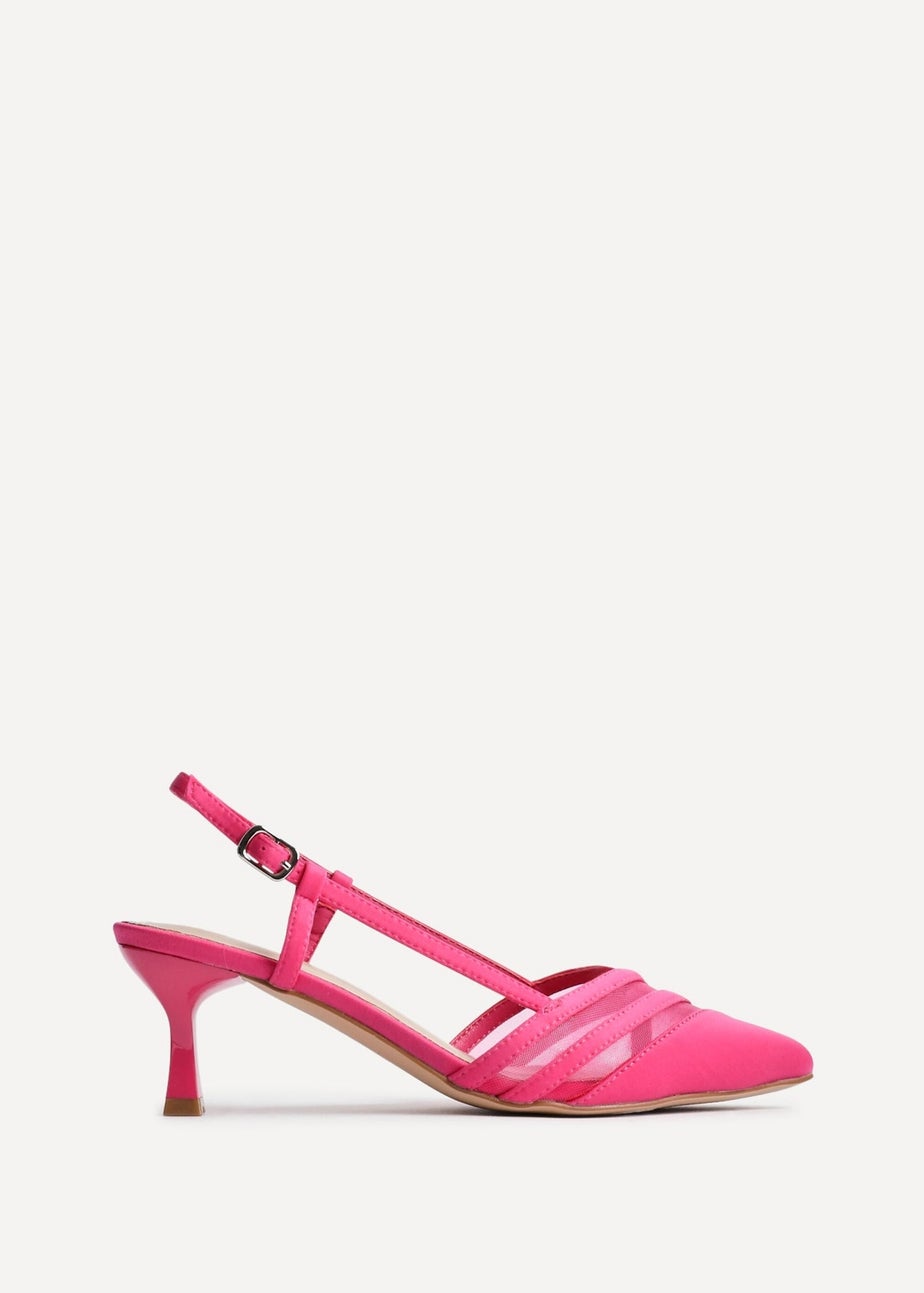 Linzi Milan Fuchsia Scuba Mesh Slingback Court Heel