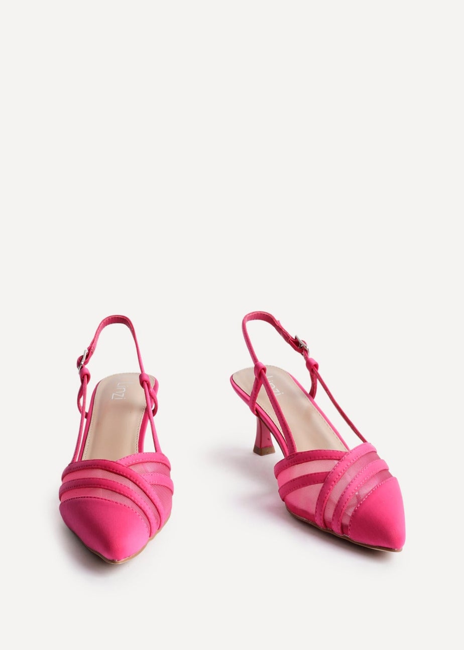 Linzi Milan Fuchsia Scuba Mesh Slingback Court Heel