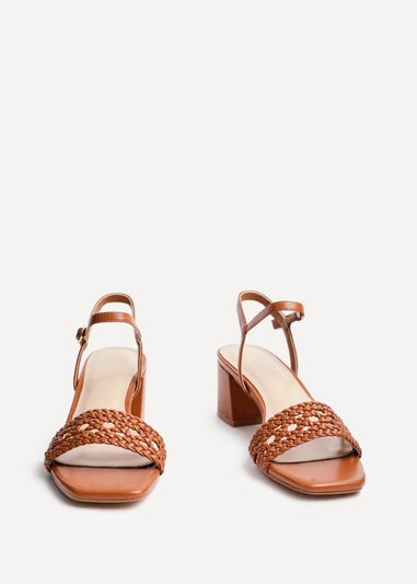 Linzi Ruthie Tan Faux Leather Plaited Heels