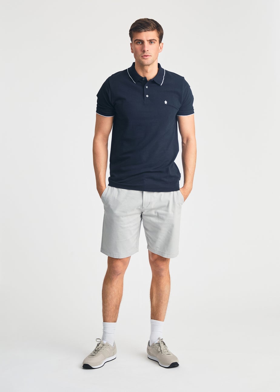French Connection Navy Cotton Short Sleeve Pique Polo Shirts 3 Pack