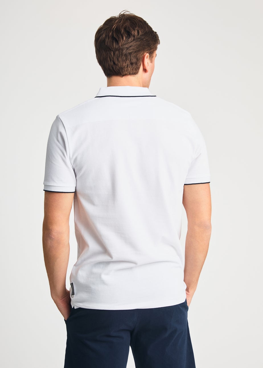 French Connection Navy Cotton Short Sleeve Pique Polo Shirts 3 Pack