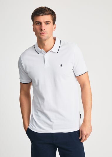 French Connection Navy Cotton Short Sleeve Pique Polo Shirts 3 Pack