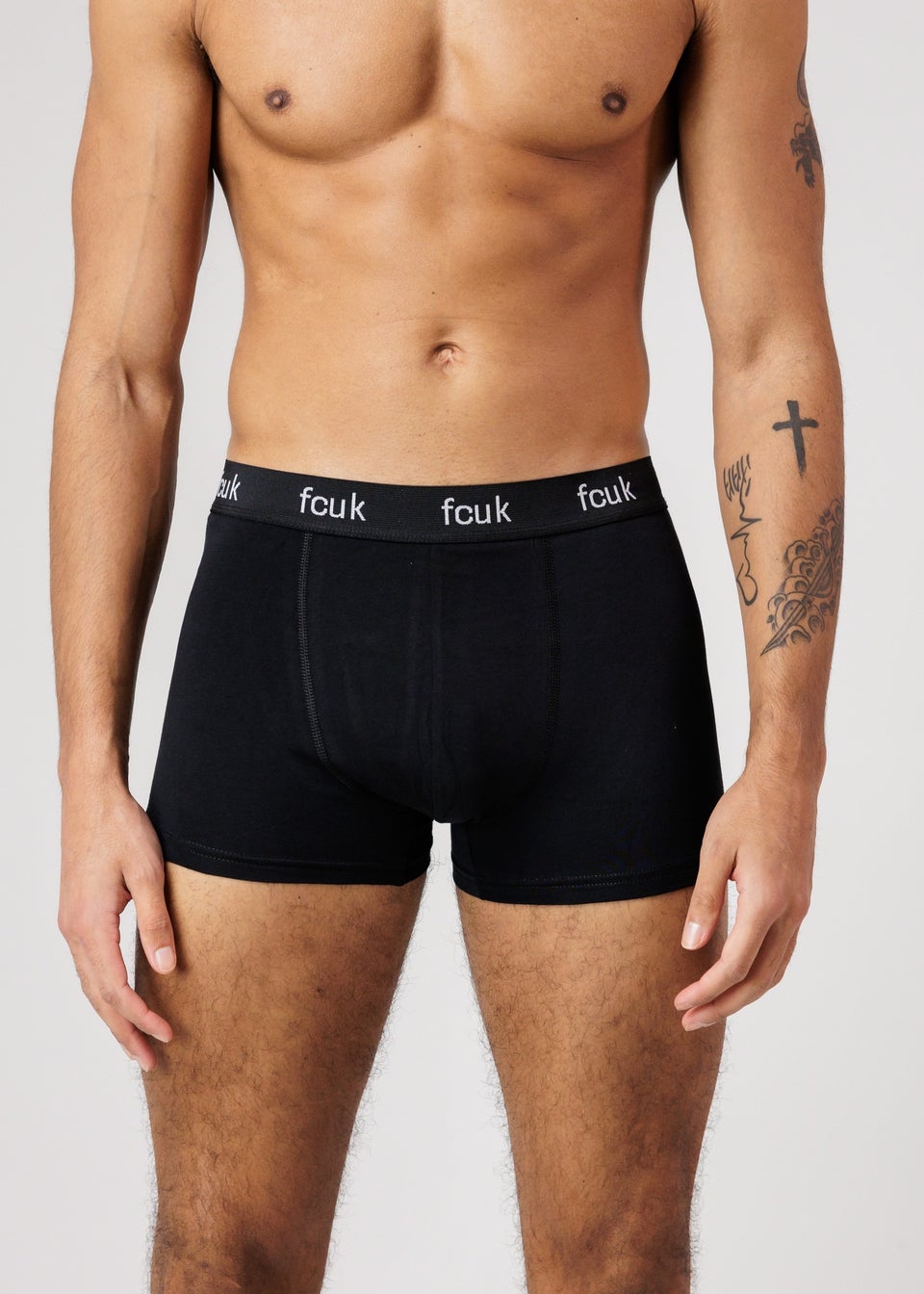 French Connection Black Cotton Stretch Boxers 5 Pack