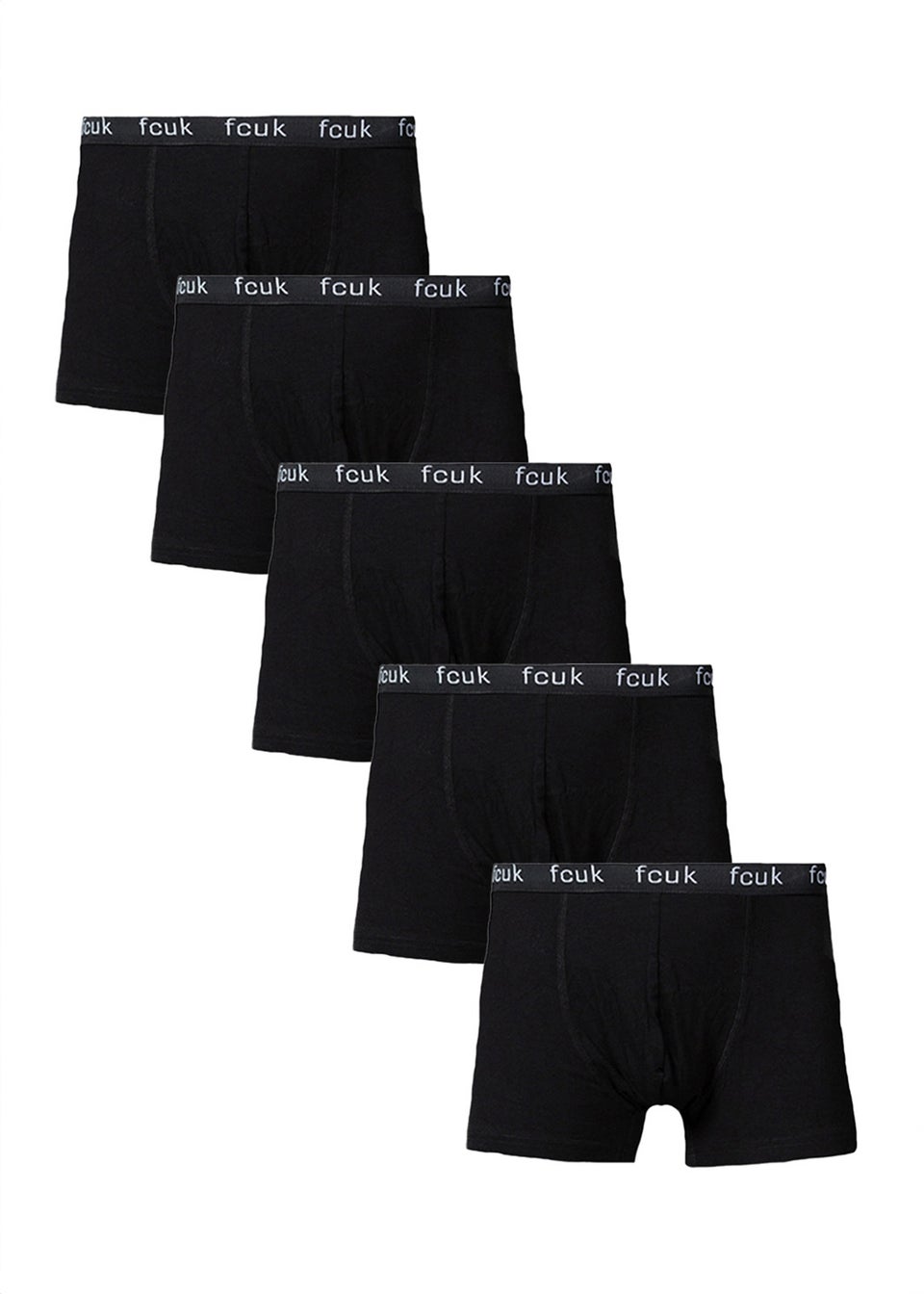 French Connection Black Cotton Stretch Boxers 5 Pack