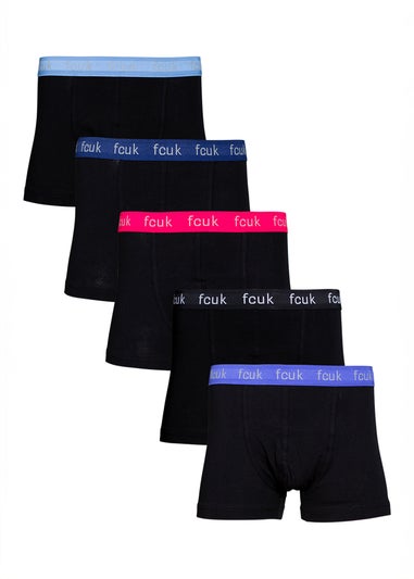 French Connection Blue Cotton Stretch Boxers 5 Pack