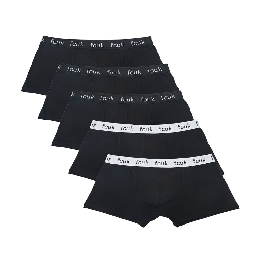 French Connection White Cotton Stretch Boxers 5 Pack