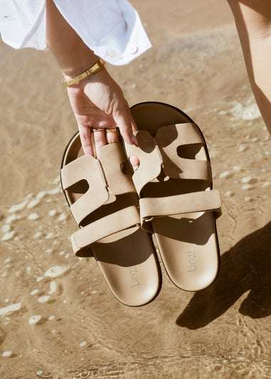 Linzi Emmy Taupe Faux Nubuck Sandals