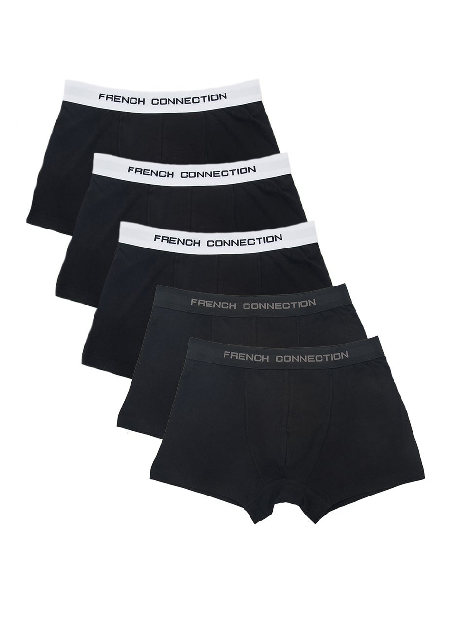French Connection Grey 5 Pack Cotton Stretch Boxers